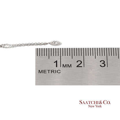 18K(750) White Gold Natural Diamond Marquise Shape Pendant Necklace with Chain