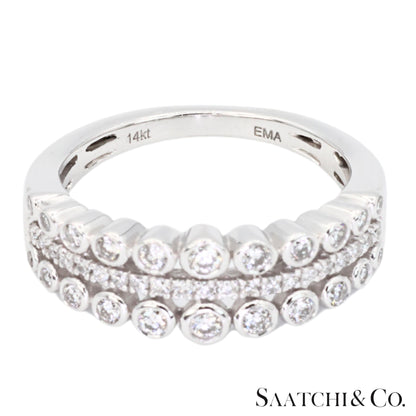 14k(585) White Gold Natural White Diamond Ring