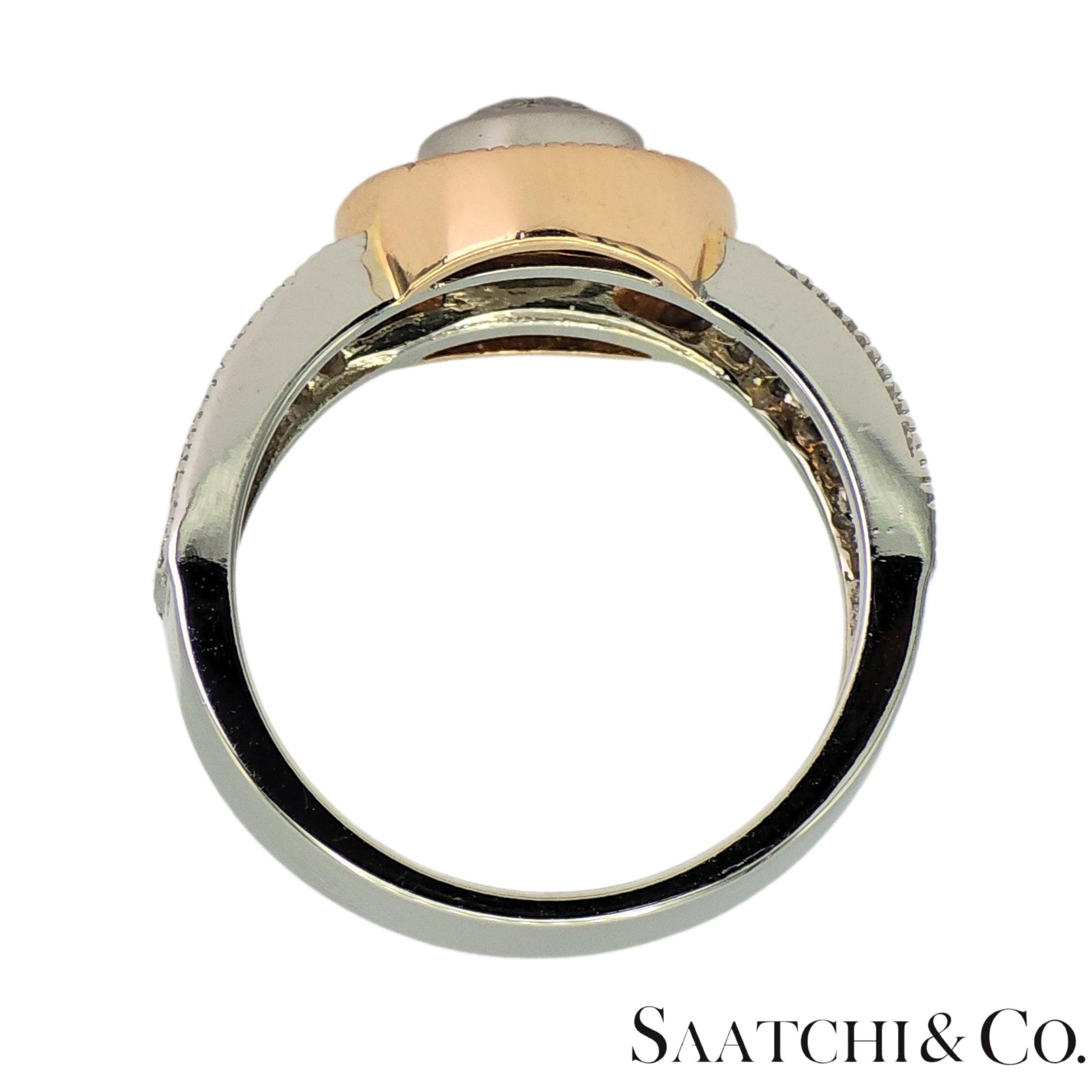 14K (585) White and Rose Gold Natural Diamond Ring