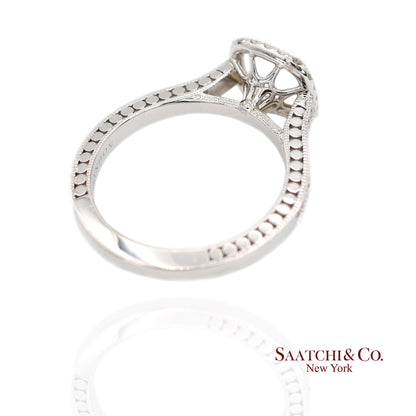 14K (585) White Gold Natural Brilliant Diamond Semi Mount Ring Size 7