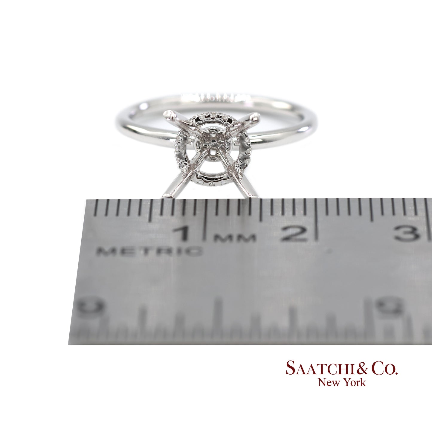 18K(750) White Gold Natural Brilliant Diamond Mounting Ring