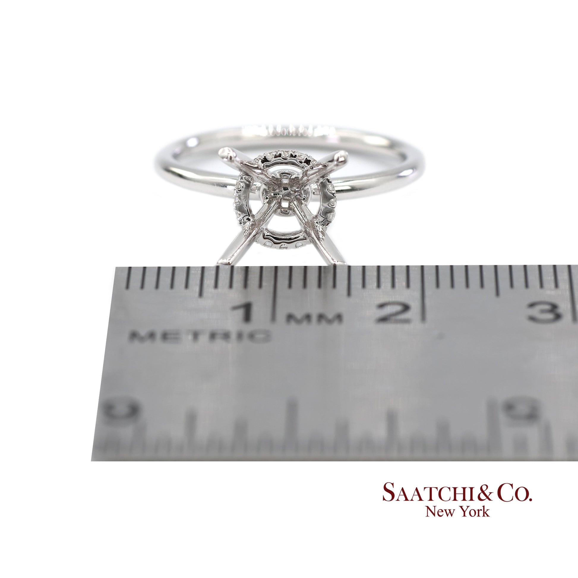 18K(750) White Gold Natural Brilliant Diamond Mounting Ring