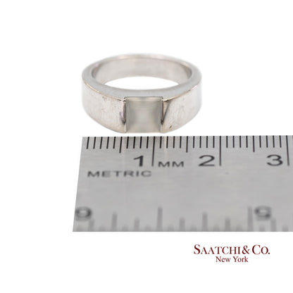 Vintage 18K (750) White Gold Original Authentic Cartier Tank Moonstone Ring