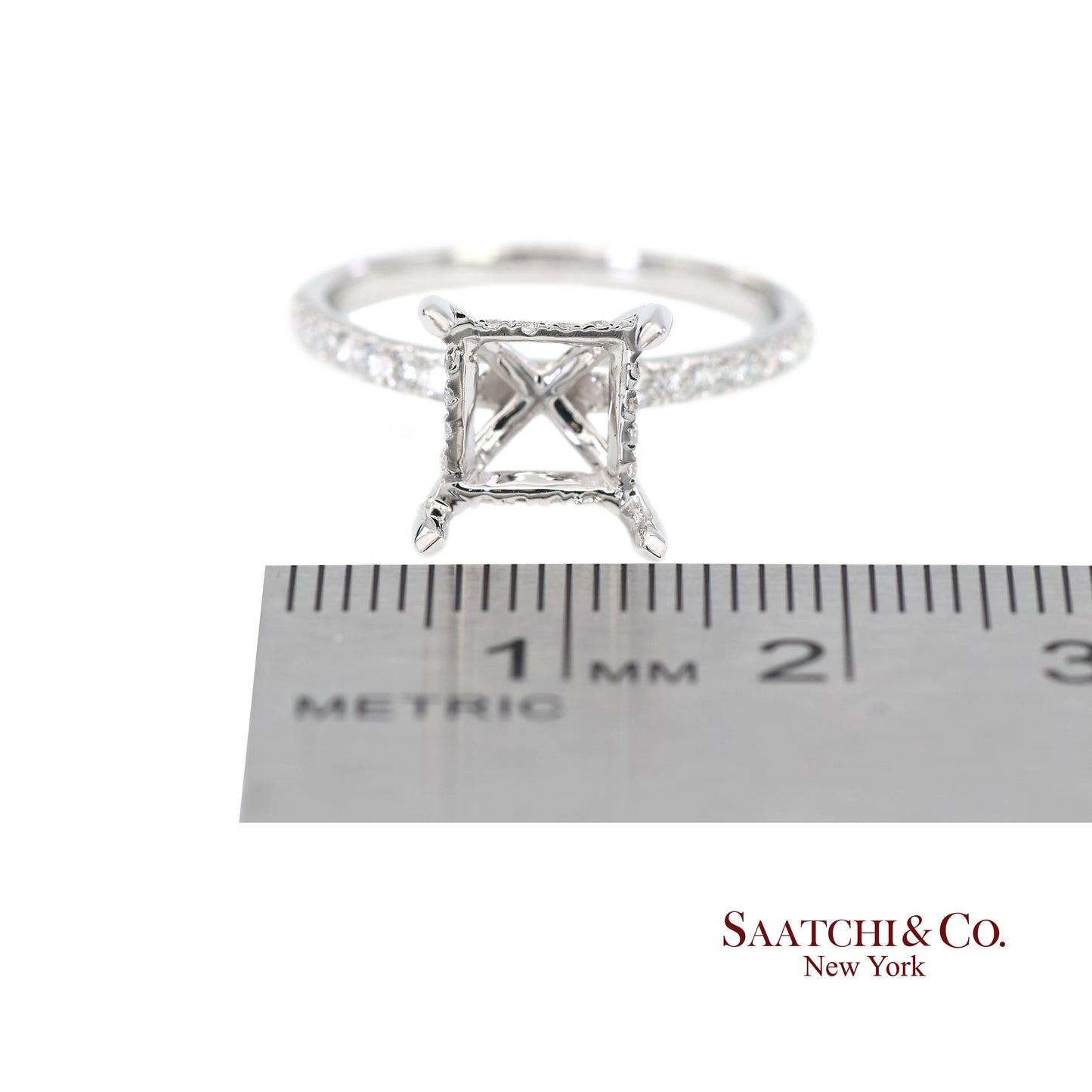 14K (585) White Gold Lab CVD Brilliant Diamond Semi Mount Ring Size 7