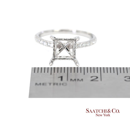 14K (585) White Gold Lab CVD Brilliant Diamond Semi Mount Ring Size 7