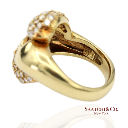 18K (750) Yellow Gold Natural Diamond Jose Hess Vintage Designer Ring