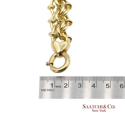 18K(750) Solid Yellow Gold Byzantine Chain Bracelet