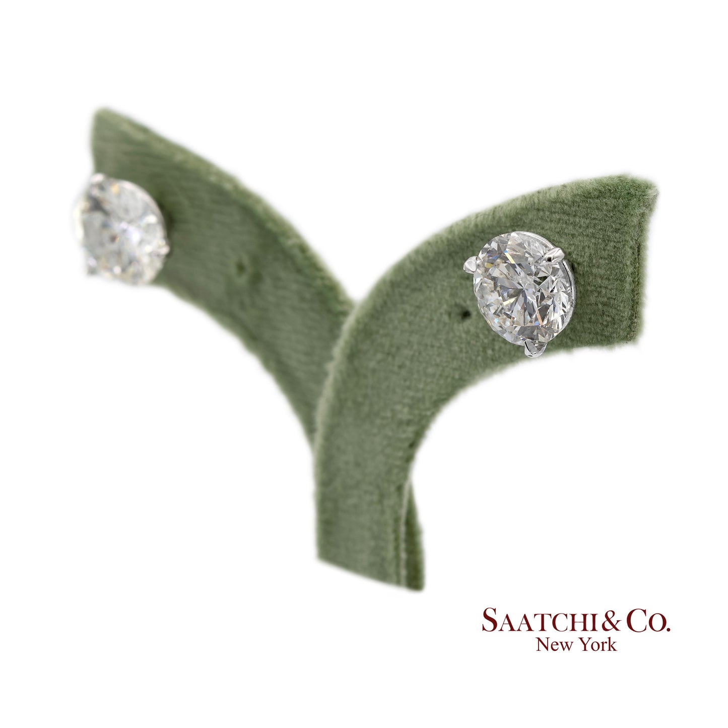Platinum 950 Natural Diamond Stud Earrings