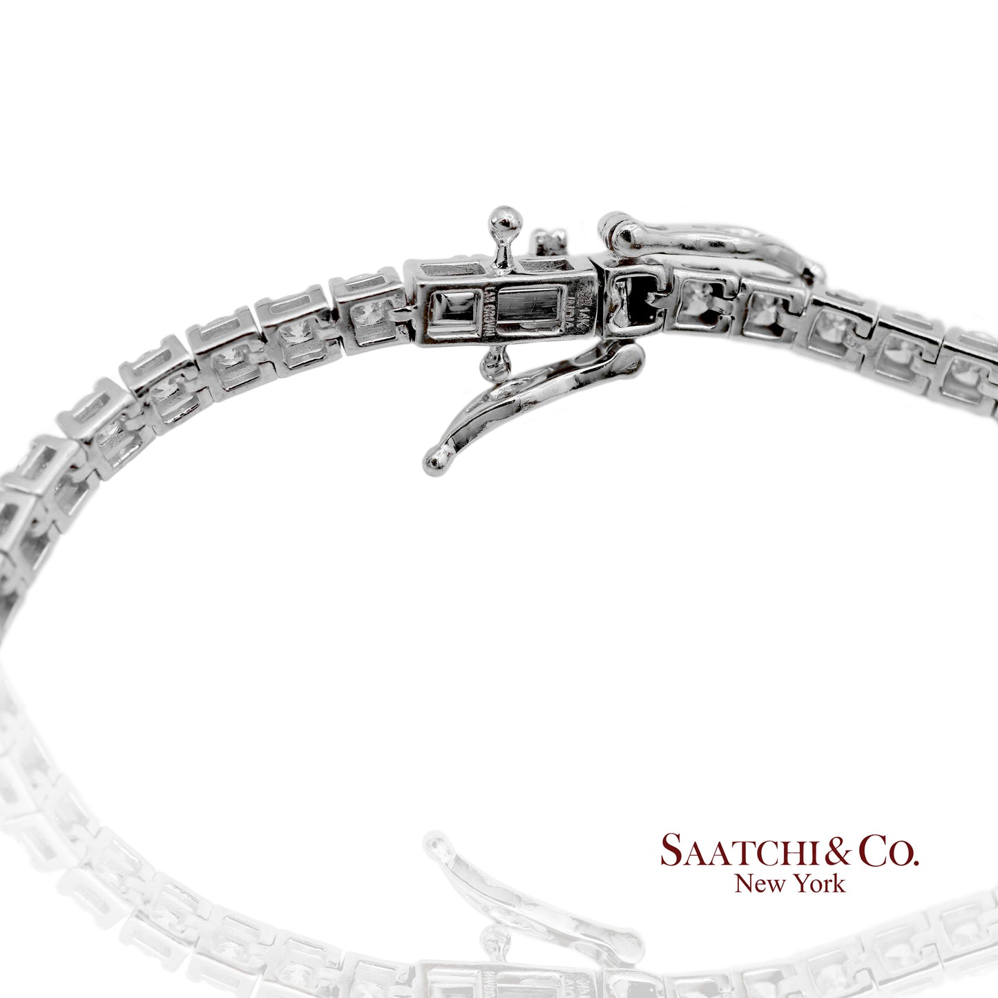 14K(585) White Gold Lab Diamond (CVD) Tennis Bracelet Size 8.5 inch
