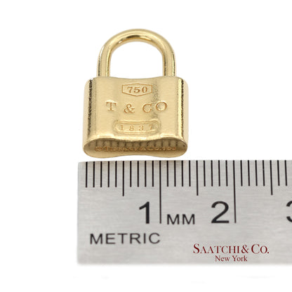 Tiffany & Co. 18K Yellow Gold Padlock Charm Pendant Necklace (Non Openable)