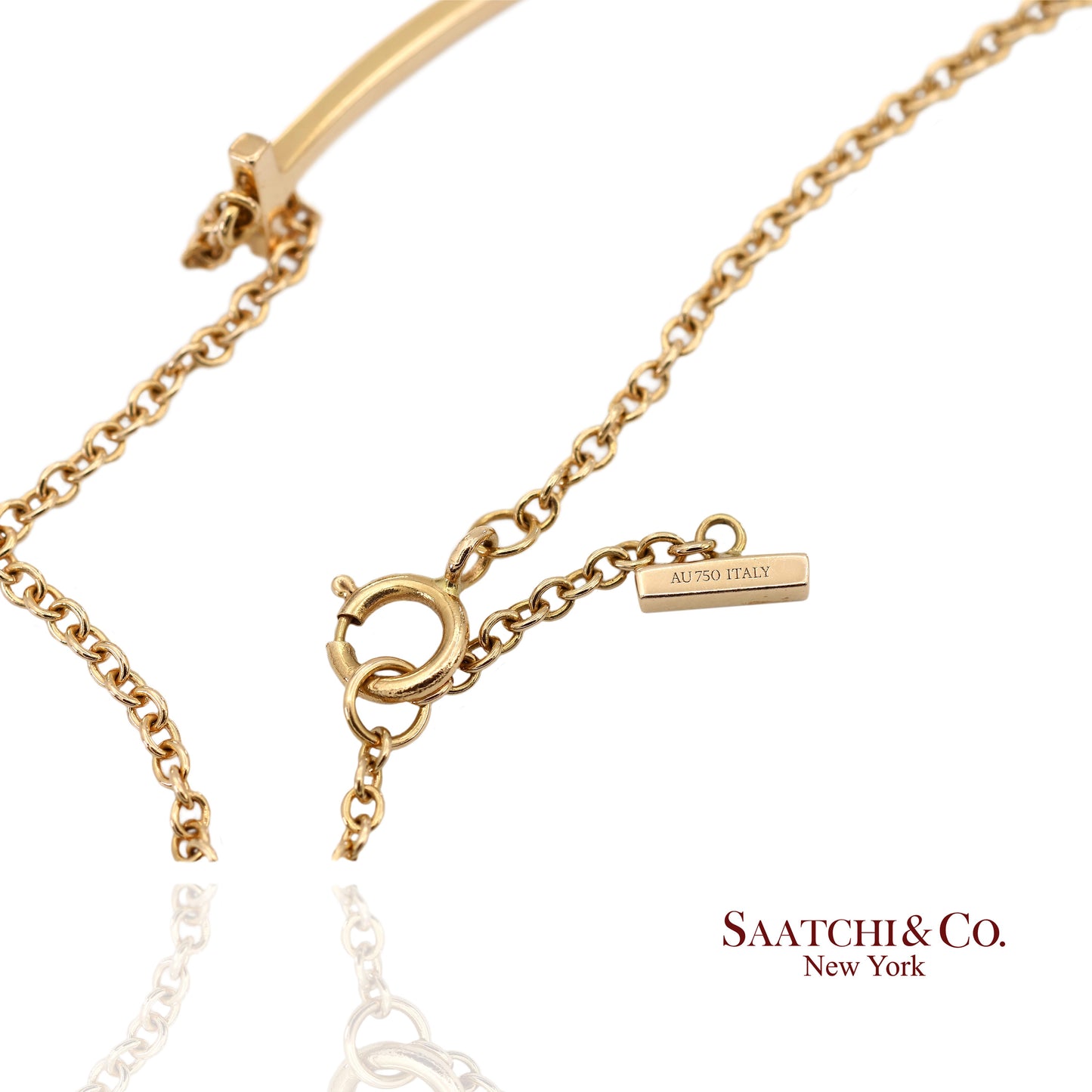 Tiffany & Co. Vintage 18K(750) Solid Yellow Gold T Smile Bracelet