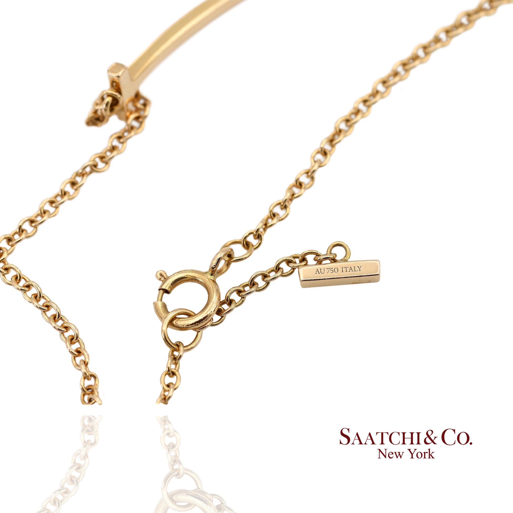 Tiffany & Co. Vintage 18K(750) Solid Yellow Gold T Smile Bracelet