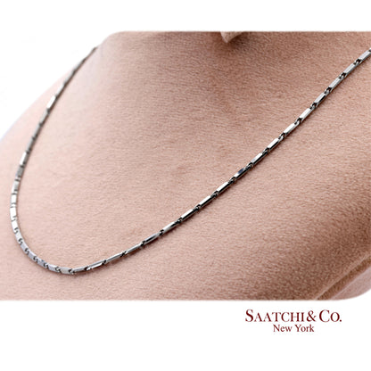 14K(585) Diamond Cut Solid White Gold Chain Necklace