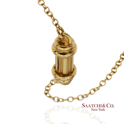 Tiffany & Co Solid 18K Yellow Gold Scroll Pendant Necklace 16"