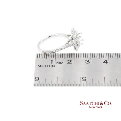 Platinum 950 Natural Brilliant Diamond Mounting Ring Size 6.5