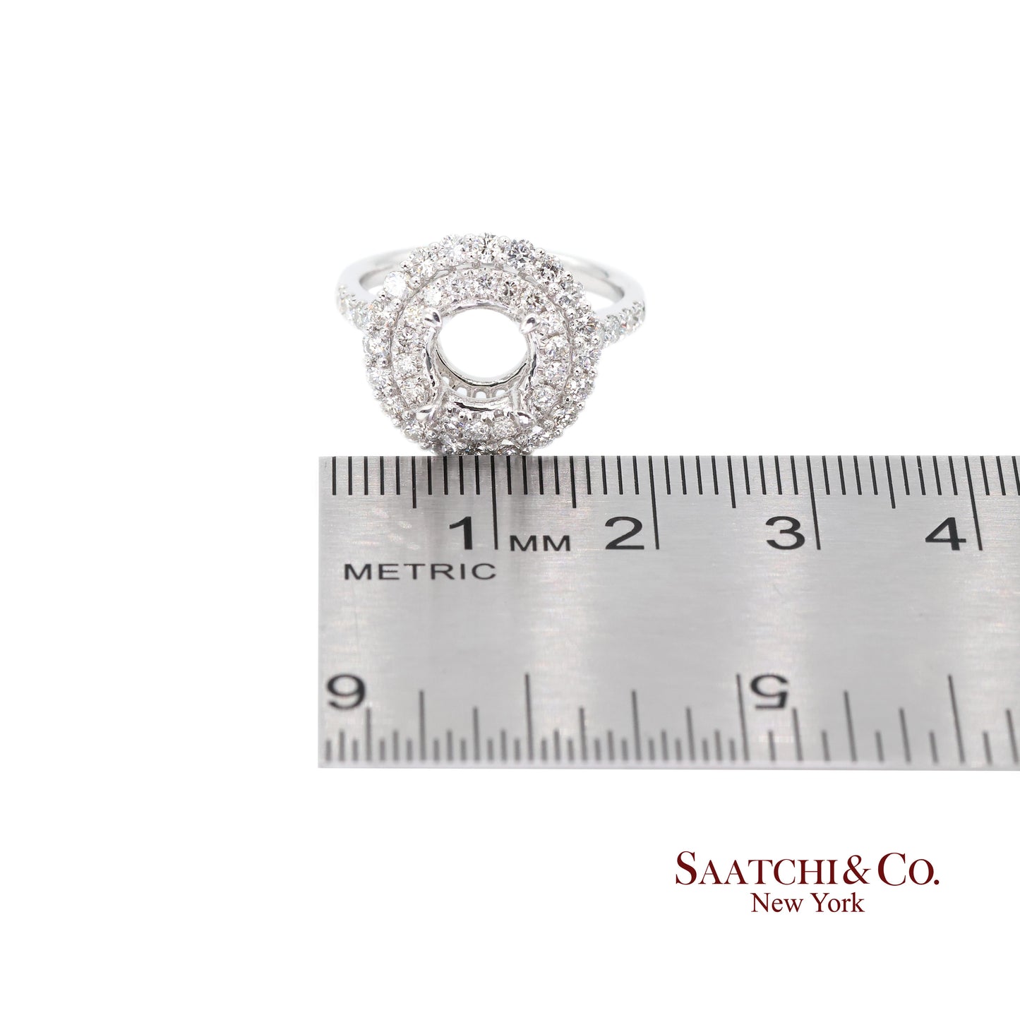 Platinum 950 Natural Brilliant Diamond Mounting Size 6.5