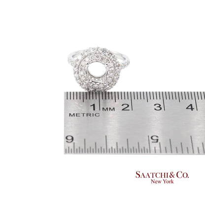 Platinum 950 Natural Brilliant Diamond Mounting Size 6.5