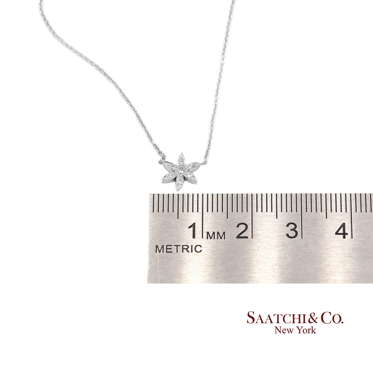 18K(750) White Gold Natural Diamond Pendant Necklace with Chain