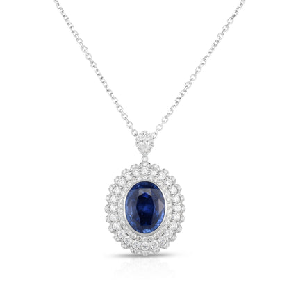 18k (750) White Gold Convertible Ring in Natural Sapphire and Natural Diamond