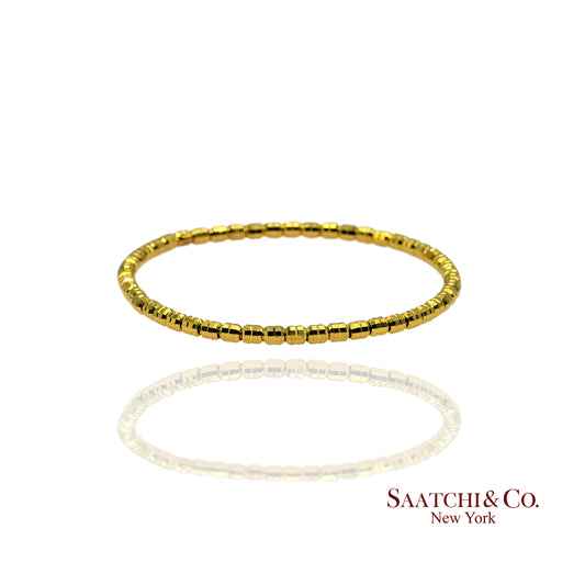24K Yellow Gold 7.12 Grams Stretchable Elastic Bracelet.