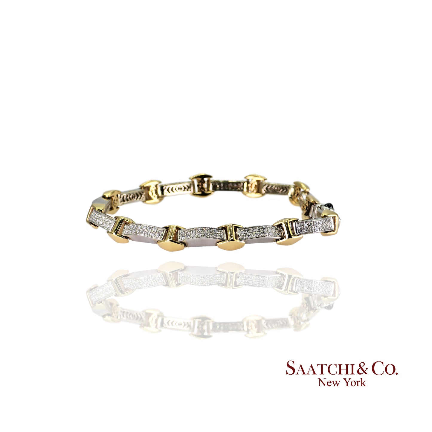 Charriol 18K (750) White/Yellow Two Tone Gold Bracelet Natural White VVS Diamond