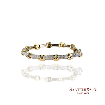 Charriol 18K (750) White/Yellow Two Tone Gold Bracelet Natural White VVS Diamond