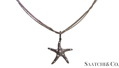 Black Gold 18K Pendant with 14K Chain - 0.65 Ct Natural Black Diamond, 5.3 Grams