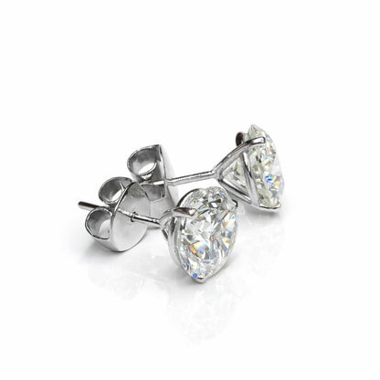GIA Certified 18K (750) White Gold Natural Diamond Stud Earrings