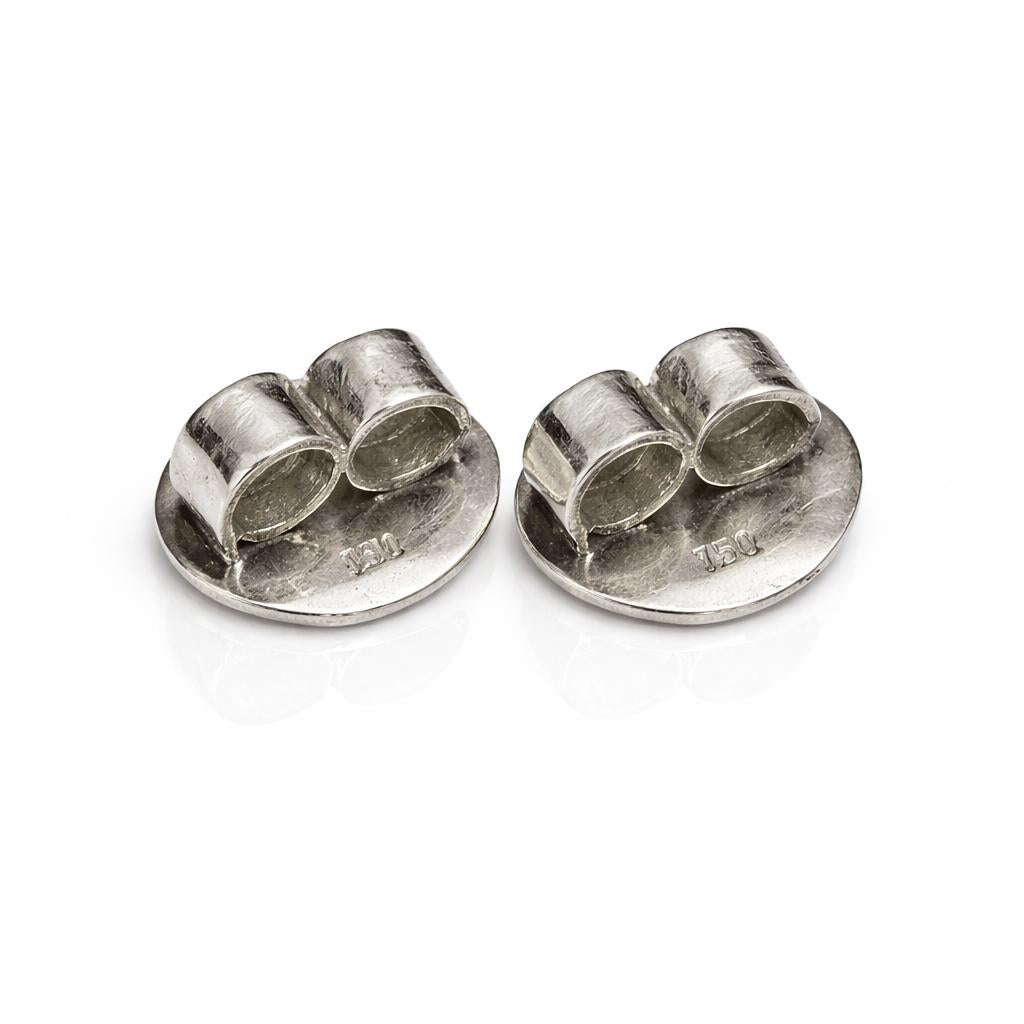 GIA Certified 18K (750) White Gold Natural Diamond Stud Earrings