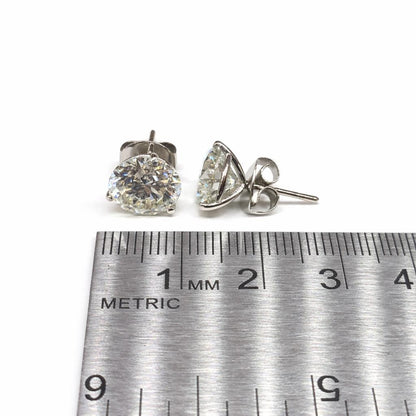GIA Certified 18K (750) White Gold Natural Diamond Stud Earrings