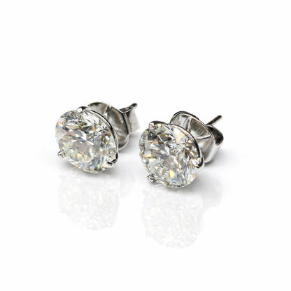 GIA Certified 18K (750) White Gold Natural Diamond Stud Earrings