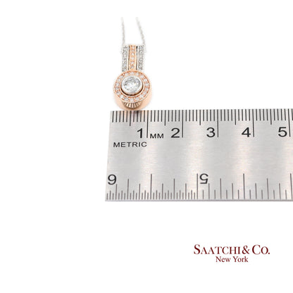 14K (585) White and Rose Gold Natural White Diamond Pendant