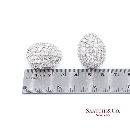 Platinum Diamond Earrings Womens Omega Back Luxe Old Money Glam