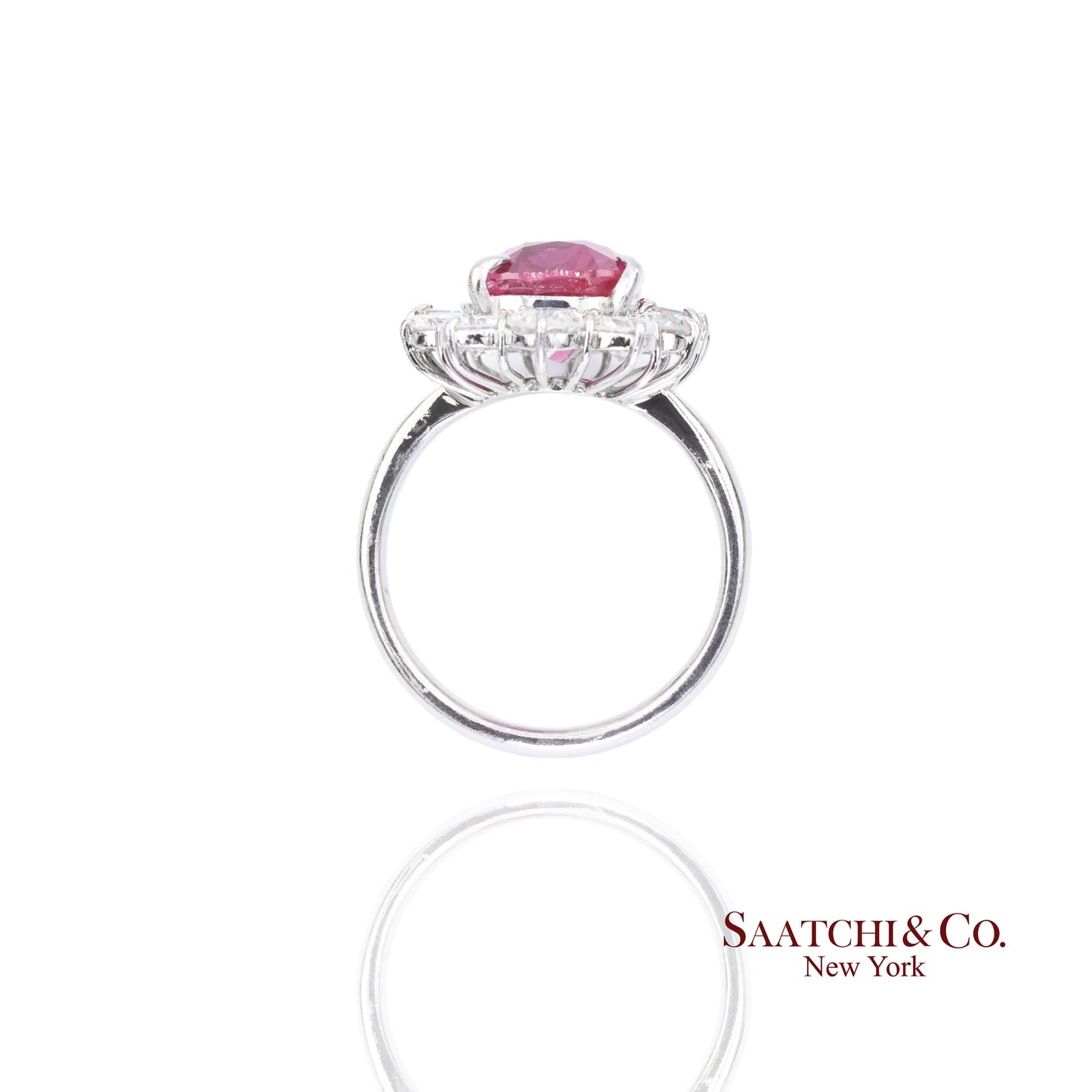 Platinum Ruby Diamond Ring Womens Size 6.75 Cocktail Mozambique