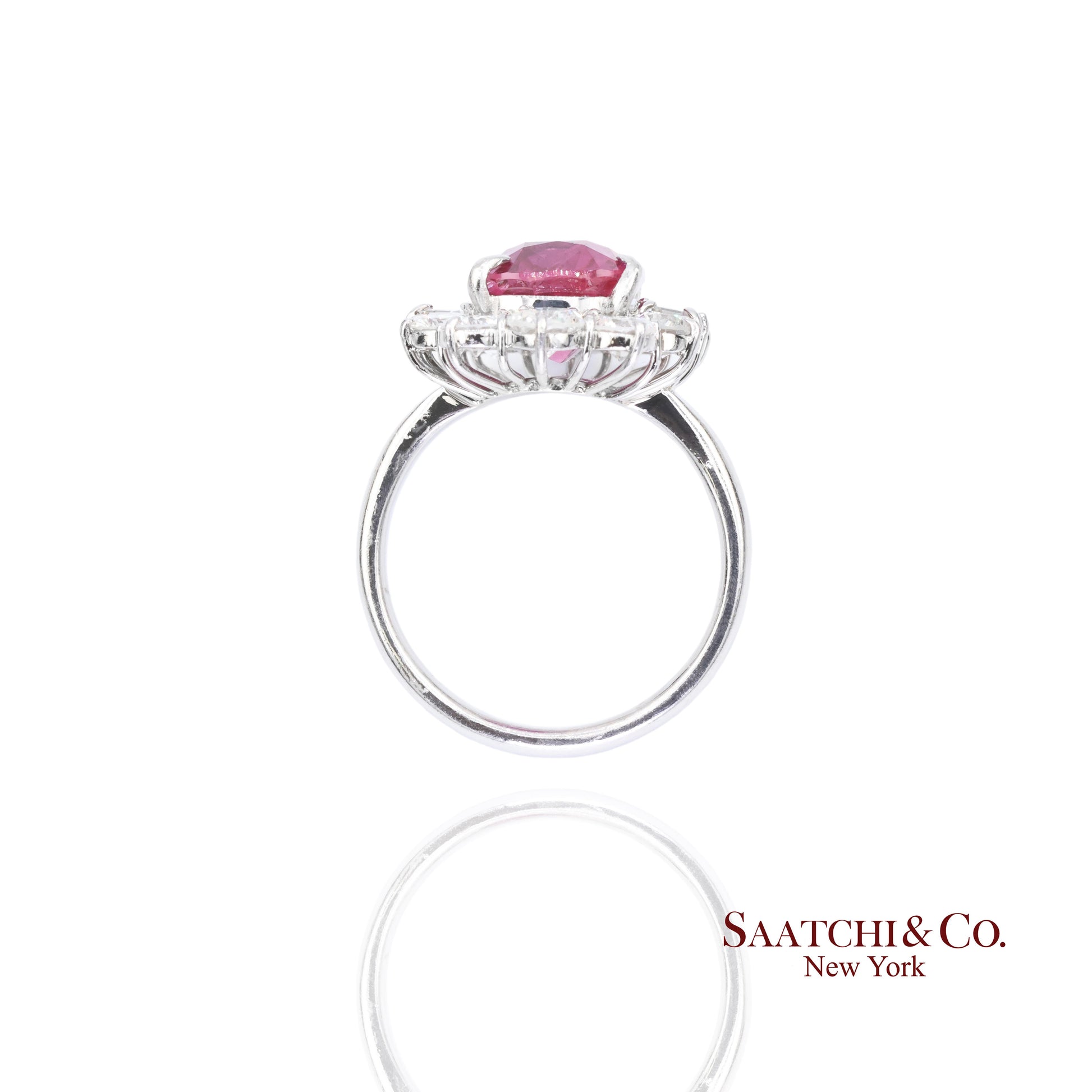 Platinum Ruby Diamond Ring Womens Size 6.75 Cocktail Mozambique