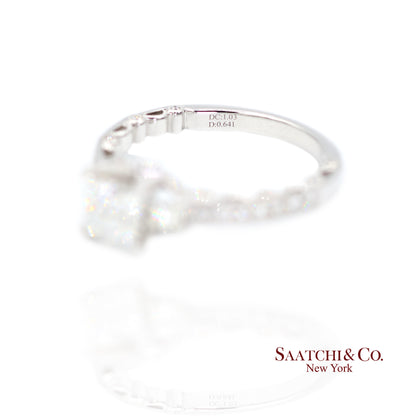 18K White Gold Natural Brilliant Diamond Solitaire GIA Ring