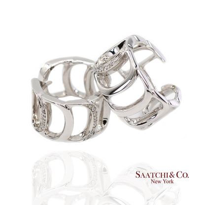 18K White Gold Natural Diamond Authentic Damiani Earrings