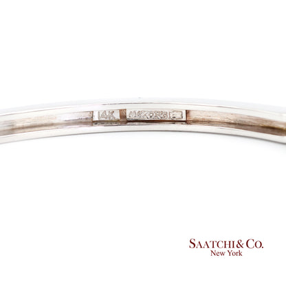14k white gold Natural sapphire Natural Diamond Bracelet Bangle