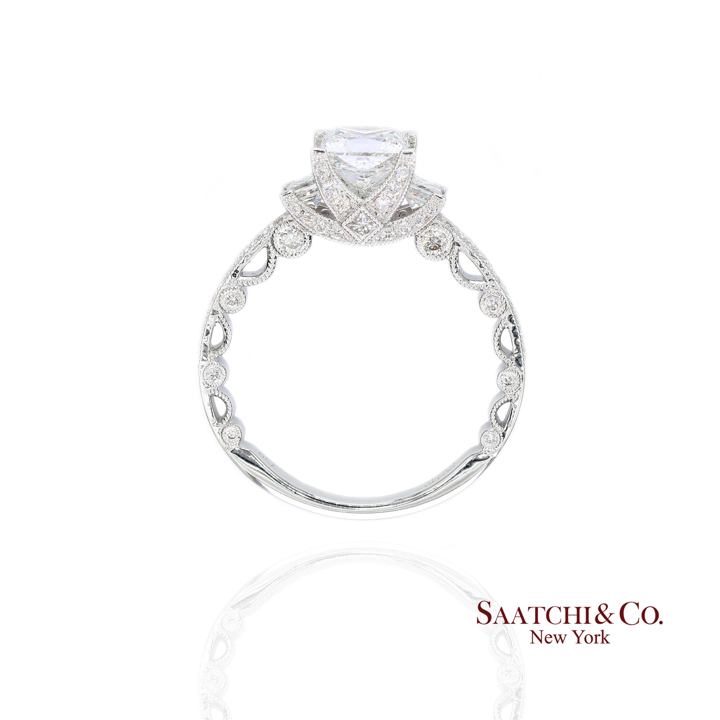 18K White Gold Natural Brilliant Diamond Solitaire GIA Ring