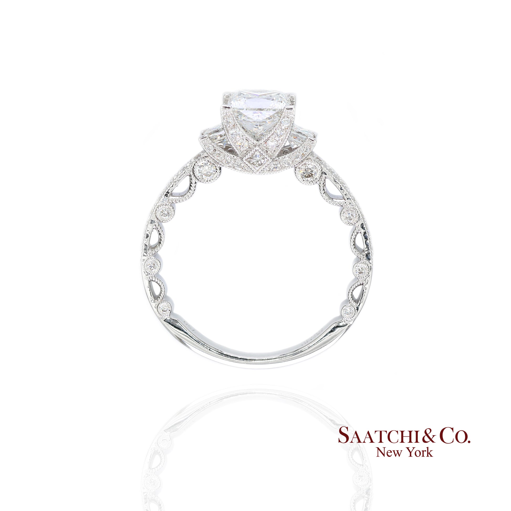 18K White Gold Natural Brilliant Diamond Solitaire GIA Ring