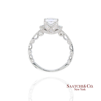 18K White Gold Natural Brilliant Diamond Solitaire GIA Ring