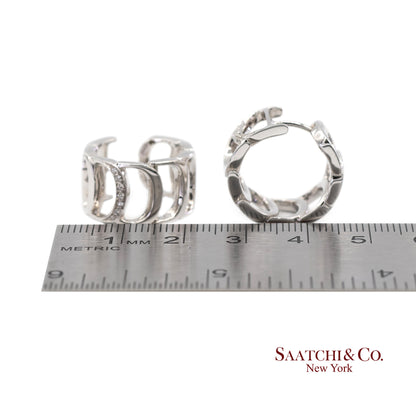 18K White Gold Natural Diamond Authentic Damiani Earrings