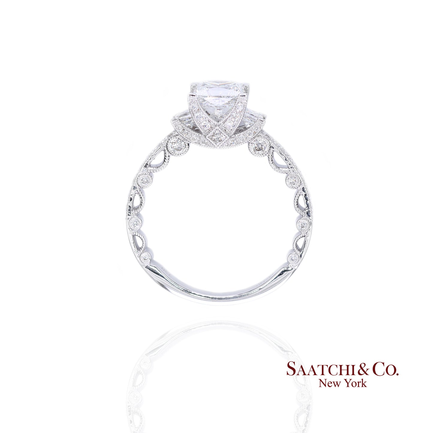 18K White Gold Natural Brilliant Diamond Solitaire GIA Ring