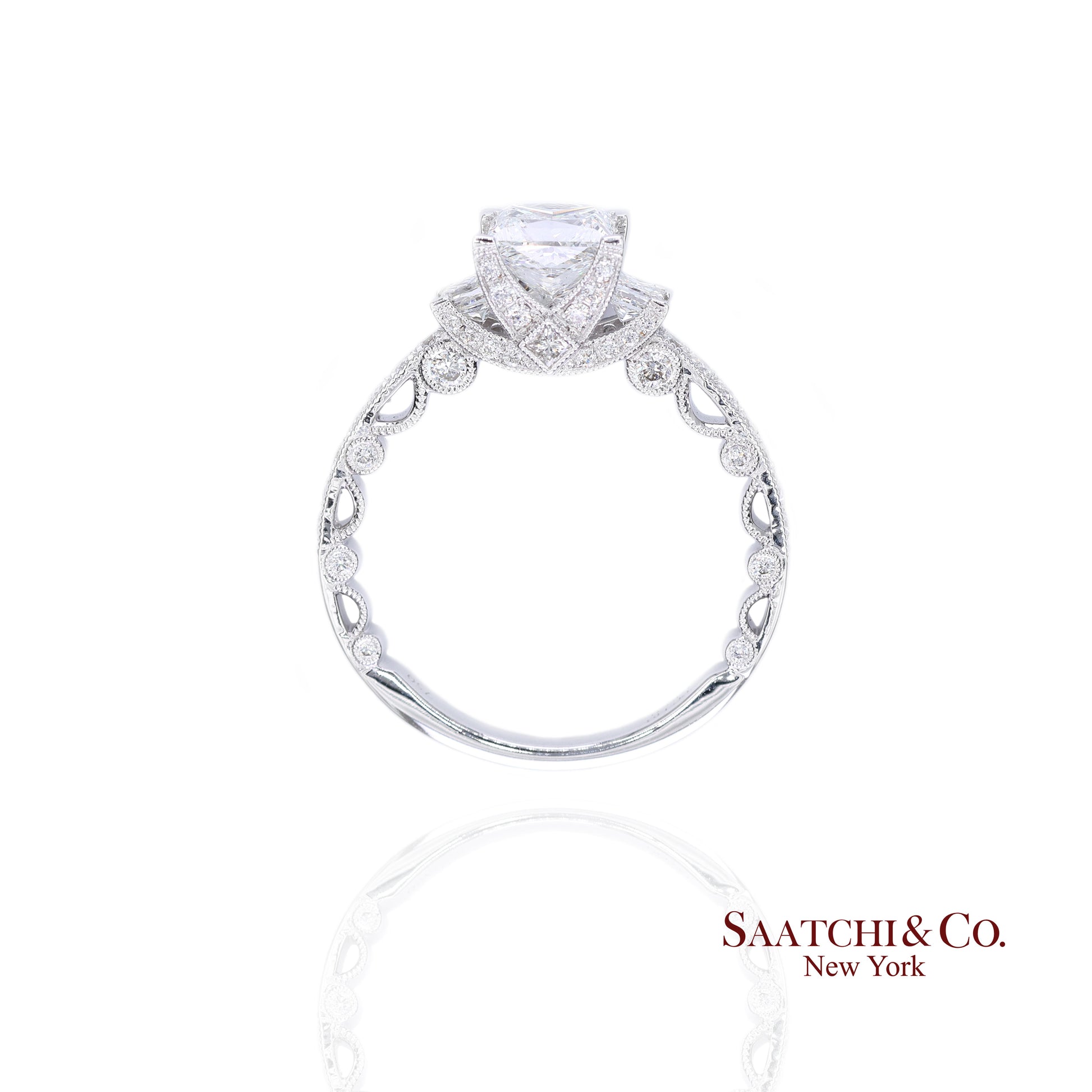 18K White Gold Natural Brilliant Diamond Solitaire GIA Ring