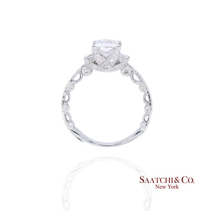 18K White Gold Natural Brilliant Diamond Solitaire GIA Ring