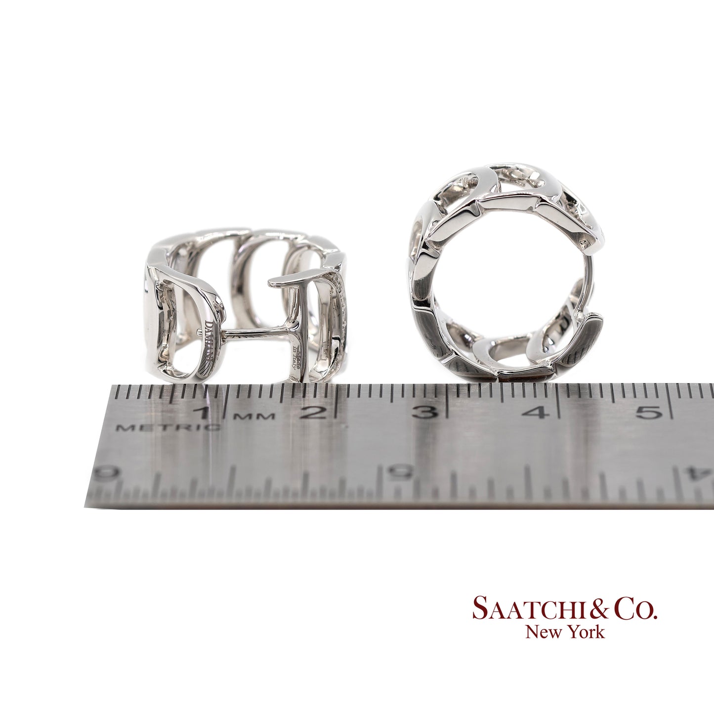 18K White Gold Natural Diamond Authentic Damiani Earrings