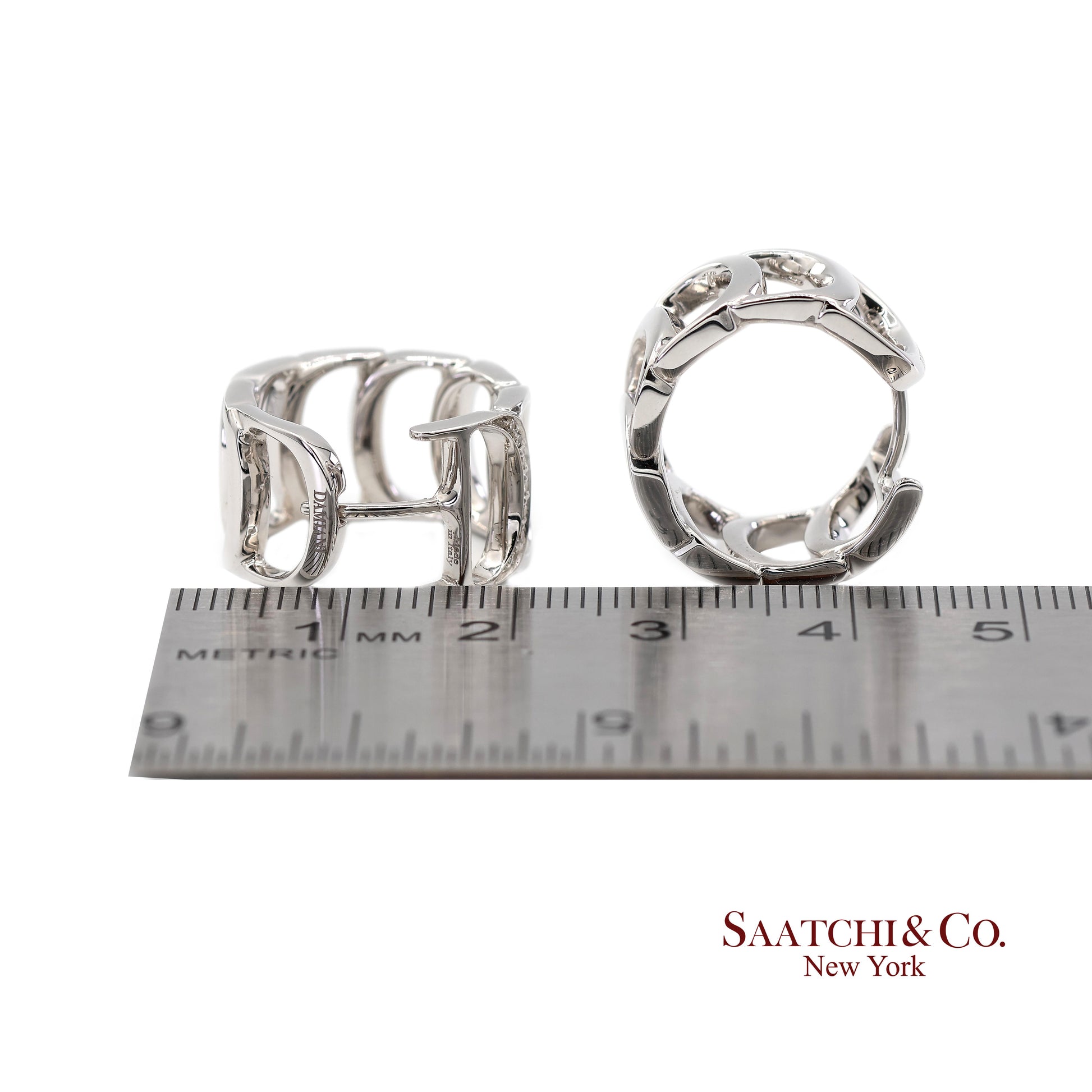 18K White Gold Natural Diamond Authentic Damiani Earrings