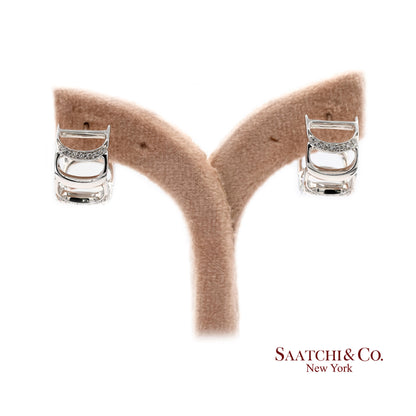 18K White Gold Natural Diamond Authentic Damiani Earrings