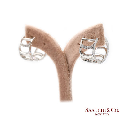 18K White Gold Natural Diamond Authentic Damiani Earrings