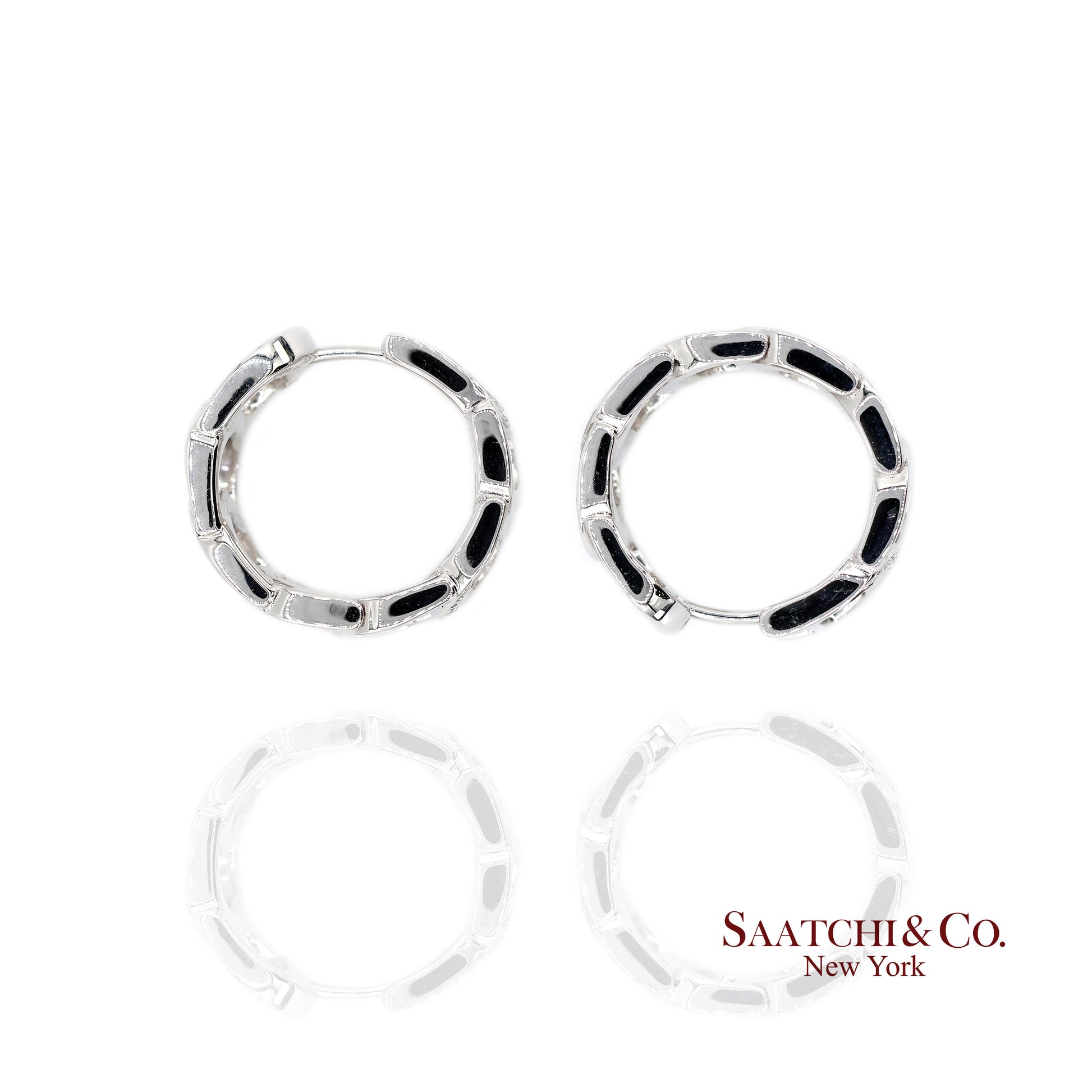 18K White Gold Natural Diamond Authentic Damiani Earrings